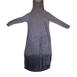 Bobeau New Cowl Neck Dress Woman's Small 45" Length Heathered Blue Boho Stretch